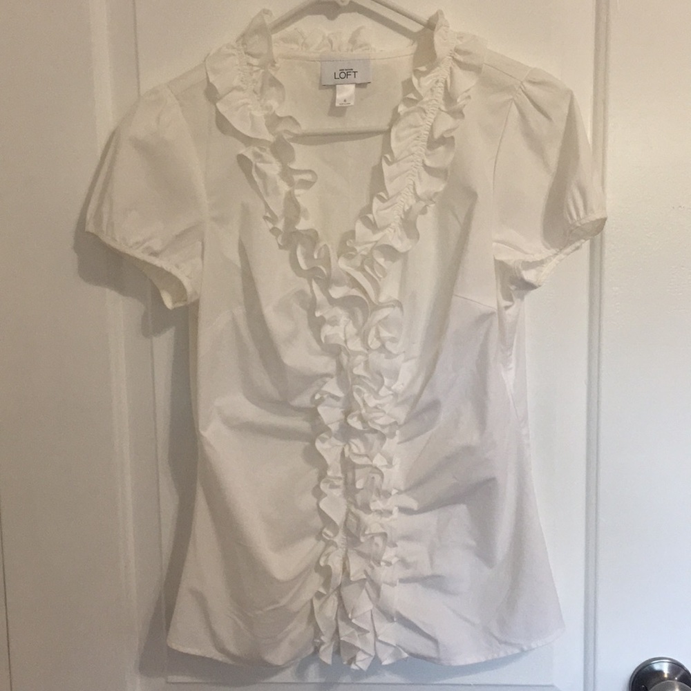 Ann taylor loft white blouse
